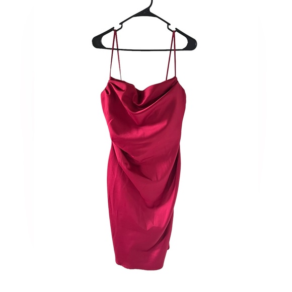 COPY - House of CB Anja Satin Corset Red Midi Dress - Picture 14 of 16
